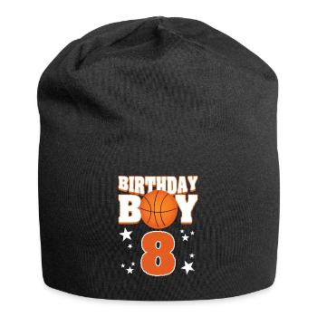 Anniversaire Garçon 8ème Anniversaire Basketball Mitgebsel - Bonnet en jersey - noir - Devant