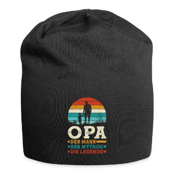 Bester Opa Geschenk Sprüche Vatertag - Jersey-Beanie - Schwarz - Vorne