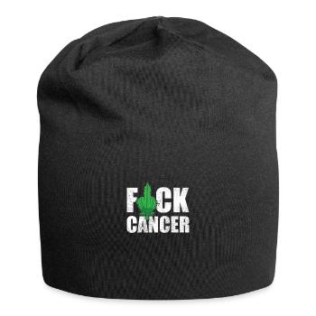 Fuck Cancer Cannabis Leaf THC CBD Healthcare Weed - Jersey-Beanie - Schwarz - Vorne