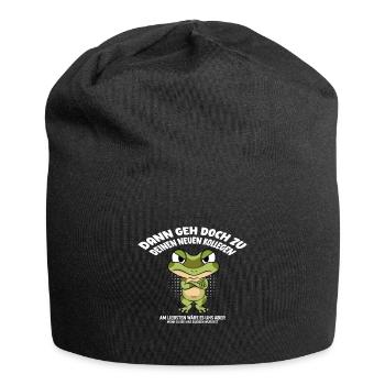 Jobwechsel Neuer Job Neue Arbeitskollegen - Jersey-Beanie - Schwarz - Vorne