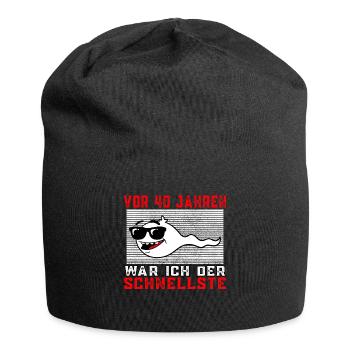 Vor 40 Jahren war ich der Schnellste 40.Geburtstag - Jersey-Beanie - Schwarz - Vorne