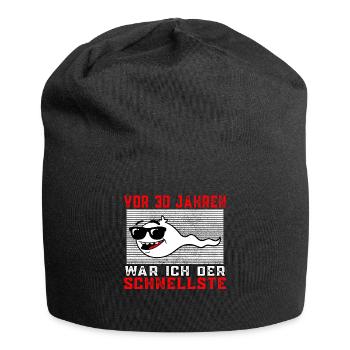 Vor 30 Jahren war ich der Schnellste 30.Geburtstag - Jersey-Beanie - Schwarz - Vorne