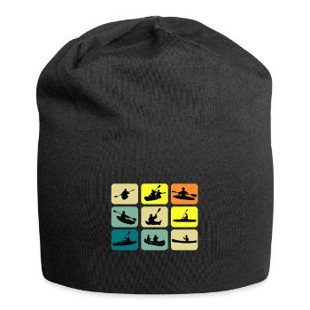 Canoe Gets Me Retro Paddle Together Canoe Paddle - Jersey Beanie - black - Front