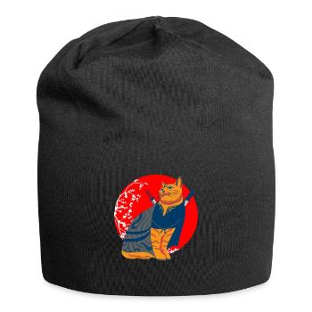 Samurai Japan Fighter Japanese Art - Jersey Beanie - black - Front