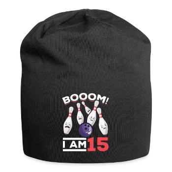Boom! Ich bin 15 Geburtstag Bowlingspieler Bowling - Jersey-Beanie - Schwarz - Vorne
