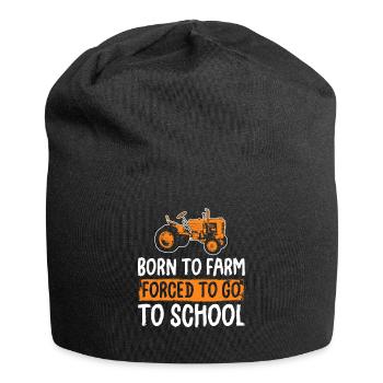 Born To Farm Forced To Go To School Tractor - Jersey-Beanie - Schwarz - Vorne