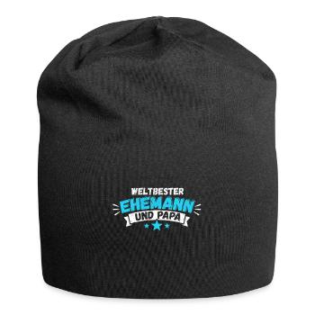 Weltbester Ehemann und Papa für den Besten Vater - Jersey-Beanie - Schwarz - Vorne
