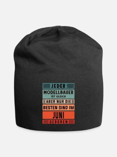 Technischer Geburtstag Juni geboren Modellbauer - Jersey-Beanie - Schwarz