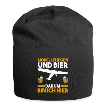 Modellfliegen Modellflieger Bier Modellflug - Jersey-Beanie - Schwarz - Vorne