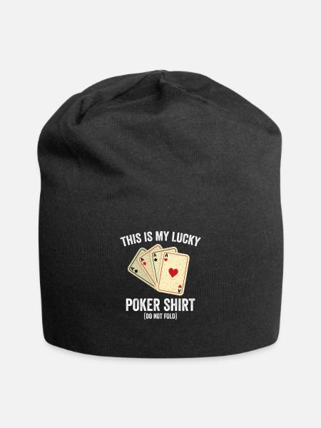 Poker Player Poker Cards Game Luck Funny Poker Pun - Jersey Beanie - black