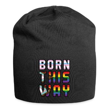 Rainbow Born Way Gay Pride LGBT Pride Month - Jersey-Beanie - Schwarz - Vorne