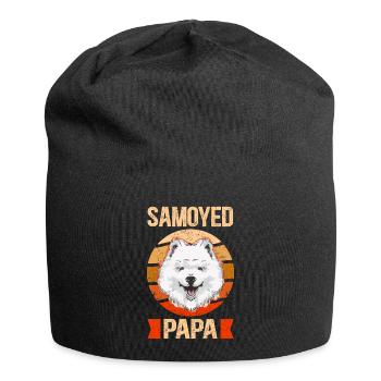 Samoyed Papa Dog Owner Owner Gift - Jersey Beanie - black - Front