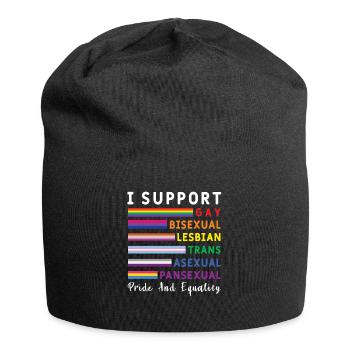 Support Equality Gay Pride LGBT Pride Month - Jersey-Beanie - Schwarz - Vorne