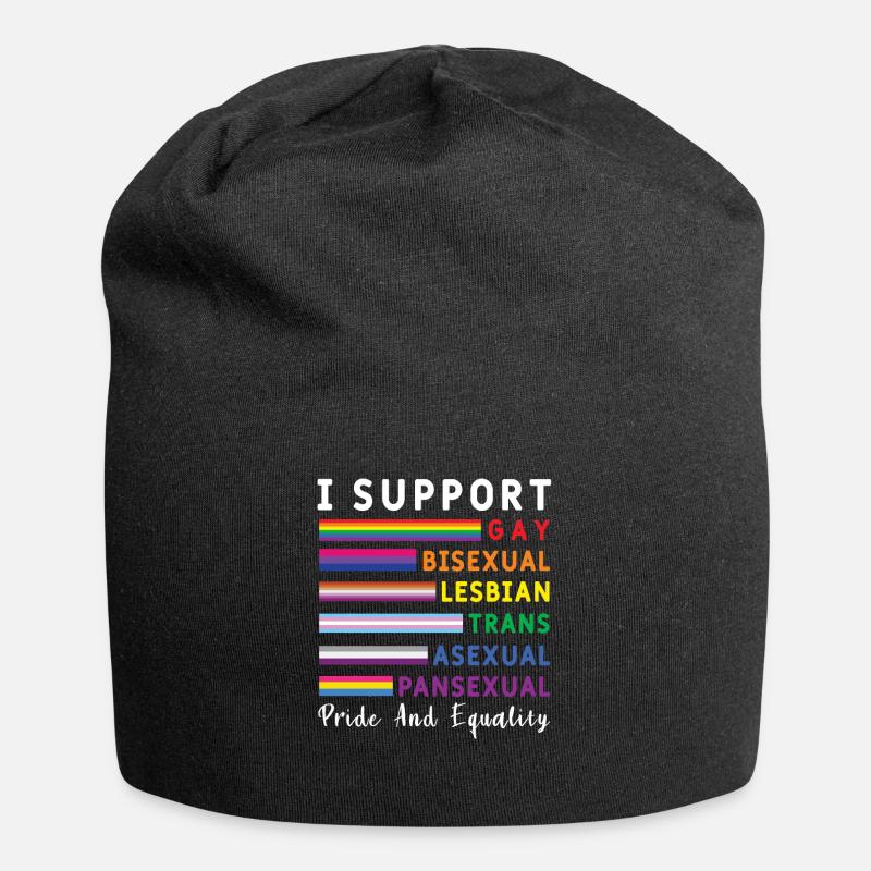 Support Equality Gay Pride LGBT Pride Month - Jersey-Beanie - Schwarz