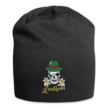 Lausbua Bayern Totenkopf Bayer Trachten - Jersey-Beanie - Schwarz - Vorne