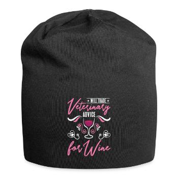 Will Trade Veterinary Advice For Wine Veterinarian - Jersey Beanie - black - Front