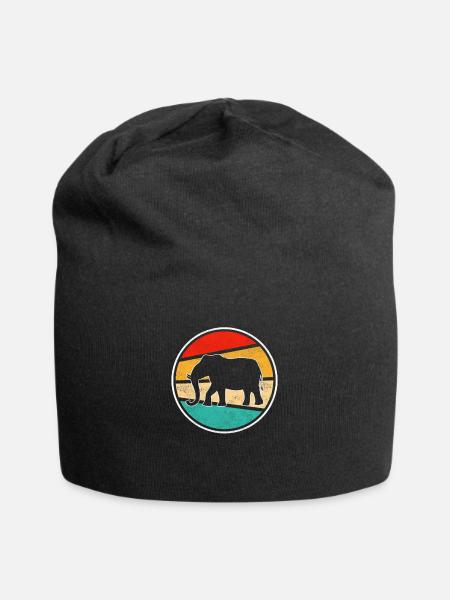 Elefant Retro - Jersey-Beanie - Schwarz