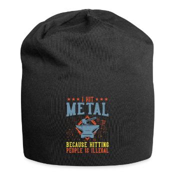 I Hit Metal funny saying for blacksmith - Jersey Beanie - black - Front