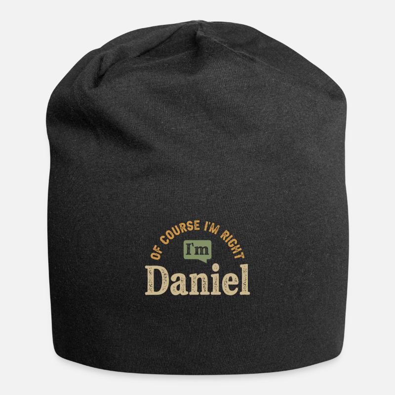 Ich bin Daniel Personalisierter Name lustig - Jersey-Beanie - Schwarz