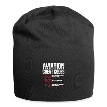 Pilot Flugzeug Fliegen Flieger Geschenk - Jersey-Beanie - Schwarz - Vorne