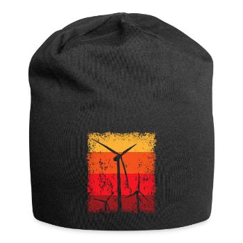 Windenergie Windkraft Windkraftanlage Windrad - Jersey-Beanie - Schwarz - Vorne