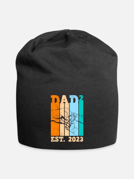 2. Kind 2023 Papa 2 Kinder Vater - Jersey-Beanie - Schwarz