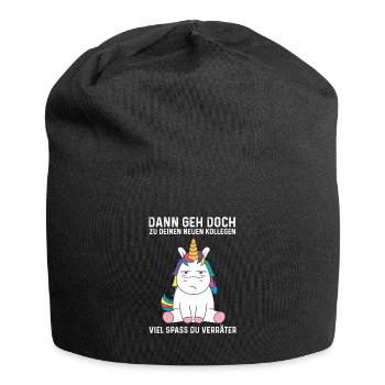 Jobwechsel Kollege Arbeitskollege Spruch neuer Job - Jersey-Beanie - Schwarz - Vorne