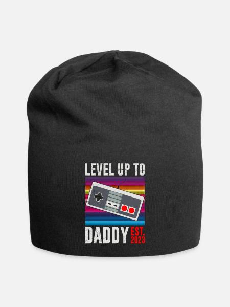 Niveau jusqu’à Papa 2023 Papa-à-être - Bonnet en jersey - noir