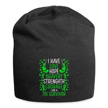 TBI Survivor Hope Traumatic Brain Injury Awareness - Jersey-Beanie - Schwarz - Vorne