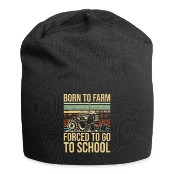 Born To Farm Forced To Go To School Tractor - Jersey-Beanie - Schwarz - Vorne