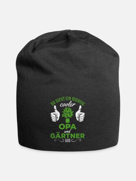 So sieht ein richtig cooler Opa und Gärtner aus - Jersey-Beanie - Schwarz