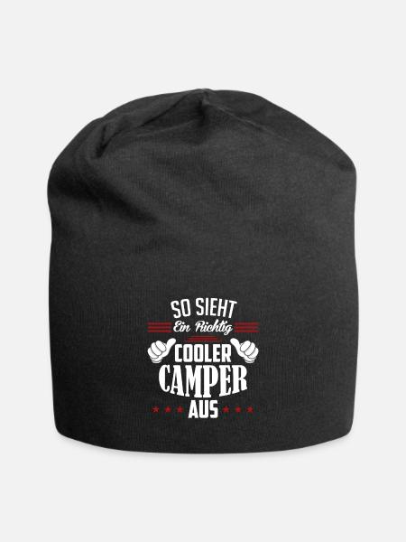 So sieht ein richtig cooler Camper aus Camping - Jersey-Beanie - Schwarz