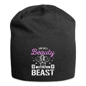 Ressemblez à une beauté, entraînez-vous comme une bête - Bonnet en jersey - noir - Devant