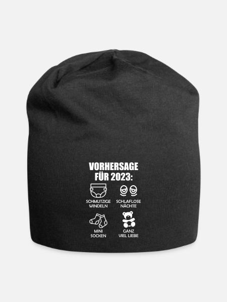 Werdende Eltern Vorhersage für 2023 Werdender Papa - Jersey-Beanie - Schwarz