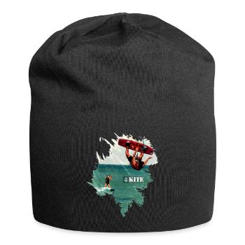 Kite Boarding | Kiten | Kite Surfing - Jersey-Beanie - Schwarz - Vorne