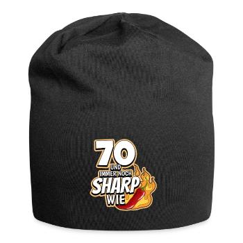 70. Geburtstag - Jersey-Beanie - Schwarz - Vorne
