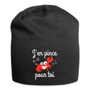 I pinch for you, declaration of love - Jersey Beanie - black - Front