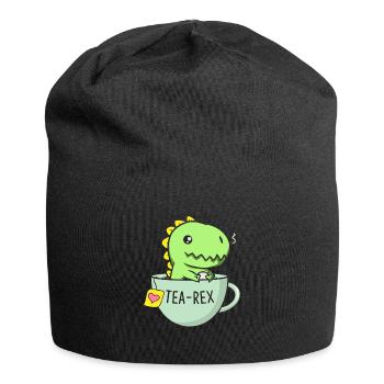 Tea Rex Dinosaurier Tyrannosaurus Rex Teetasse Tee - Jersey-Beanie - Schwarz - Vorne