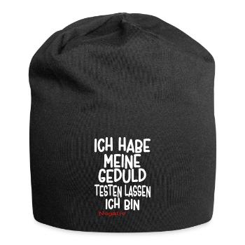 Lustiger Spruch - Jersey-Beanie - Schwarz - Vorne
