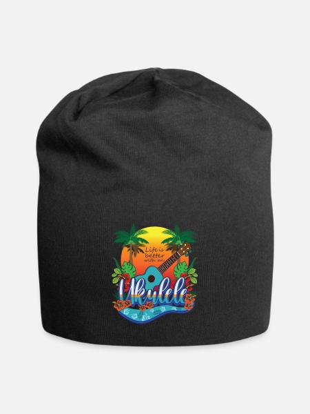 Ukulele Guitar Ukulele Player Hawaii - Jersey Beanie - black