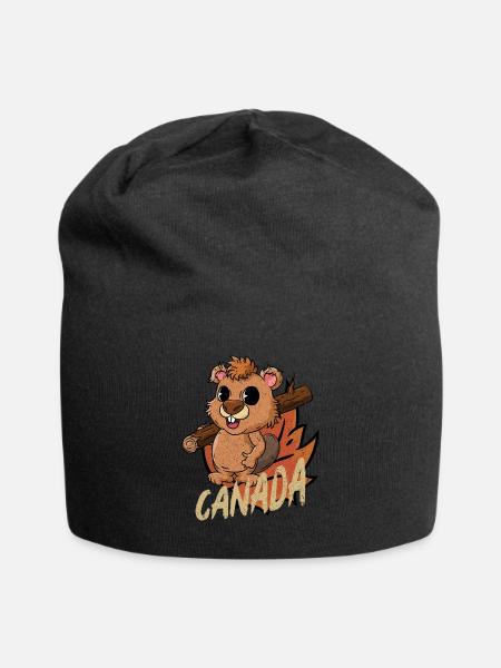 Castor du Canada - Bonnet en jersey - noir