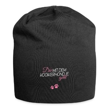 Die mit dem Kooikerhondje geht - Jersey-Beanie - Schwarz - Vorne
