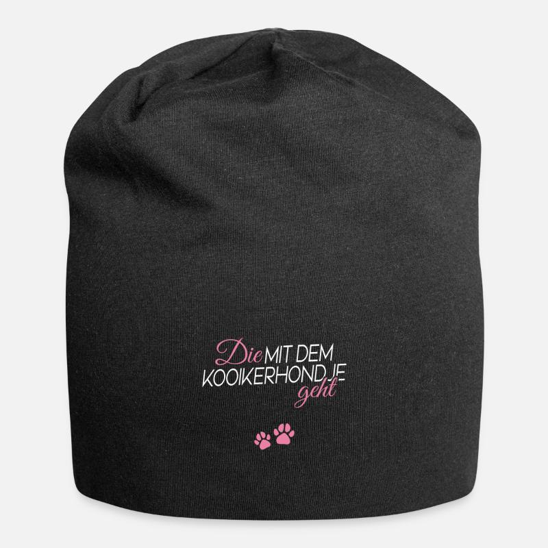 Die mit dem Kooikerhondje geht - Jersey-Beanie - Schwarz