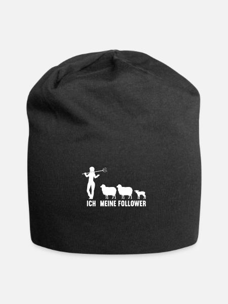 Ich und meine Follower Landwirtin Schaf Schafe - Jersey-Beanie - Schwarz