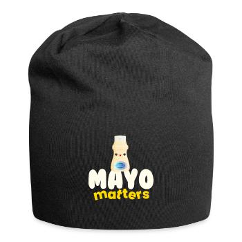 Mayo Matters Mayonnaise Sauce BBQ Grill - Jersey-Beanie - Schwarz - Vorne