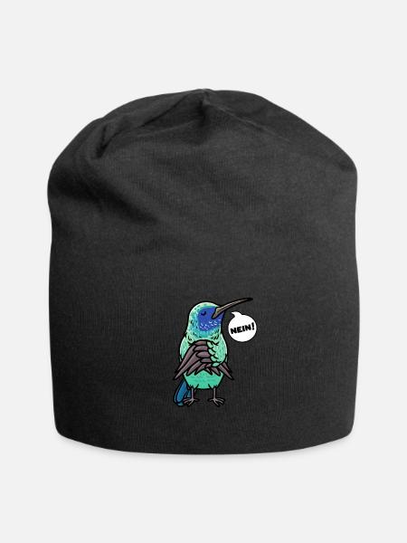 Sturer Kolibri Vogel Nein - Jersey-Beanie - Schwarz