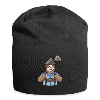 Faultier Bayerische Lederhosen - Jersey-Beanie - Schwarz - Vorne