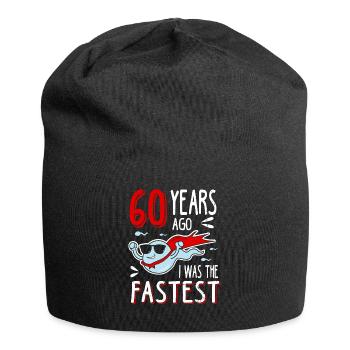 60 Years Ago I Was The Fastest 60. Geburtstag - Jersey-Beanie - Schwarz - Vorne