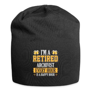 JE SUIS UN ARCHIVISTE À LA RETRAITE CHAQUE HEURE EST UN HAPPY HOUR - Bonnet en jersey - noir - Devant