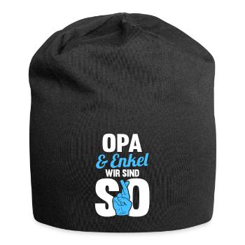 Opa und Enkel - Jersey-Beanie - Schwarz - Vorne